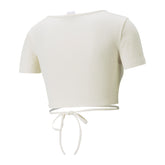 Puma T-Shirt Crop Laccio Classic Donna Bianco | NonSoloSport