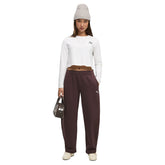 Pantalone Donna Puma Essential Relaxed Barrel Marrone | NonSoloSport