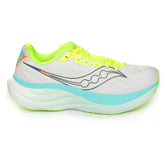 Scarpa da Running Donna Saucony Ride 19 Bianco Azzurro Giallo | NonSoloSport