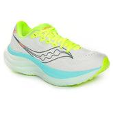 Scarpa da Running Donna Saucony Ride 19 Bianco Azzurro Giallo | NonSoloSport