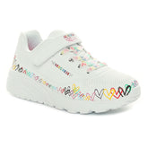 Sneakers Bambino Skechers JGoldcrownUNO Lite Heart Craze Bianco | NonSoloSport