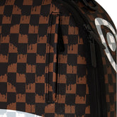 Zaino Sprayground Brown And Cream Drip Check Shark Marrone | NonSoloSport