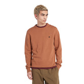Timberland Maglione Girocollo Small Logo Uomo Marrone | NonSoloSport