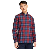 Timberland Camicia Down Back River Herringbone Uomo Rosso Blu | NonSoloSport