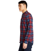 Timberland Camicia Down Back River Herringbone Uomo Rosso Blu | NonSoloSport