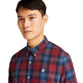 Timberland Camicia Down Back River Herringbone Uomo Rosso Blu | NonSoloSport