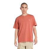 T-Shirt Uomo Timberland Dye Small Logo Embro Arancione | NonSoloSport