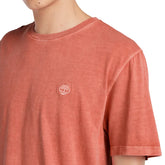 T-Shirt Uomo Timberland Dye Small Logo Embro Arancione | NonSoloSport