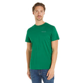 T-Shirt Uomo Tommy Jeans Linear Logo Verde | NonSoloSport