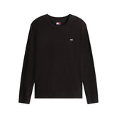 Maglione Uomo Tommy Jeans Slim Essential Light Giro Cotone Nero | NonSoloSport
