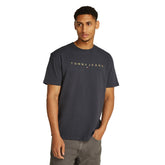 T-Shirt Uomo Tommy Jeans Linear Gold Grigio | NonSoloSport