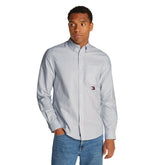 Camicia Uomo Tommy Jeans Oxford Bianco Azzurro | NonSoloSport