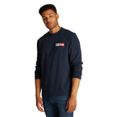 Felpa Uomo Tommy Jeans Logo Firma Blu | NonSoloSport