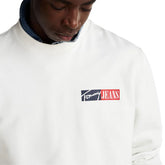 Felpa Uomo Tommy Jeans Logo Firma Beige | NonSoloSport