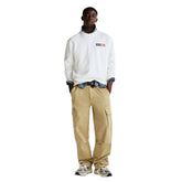 Felpa Uomo Tommy Jeans Logo Firma Beige | NonSoloSport