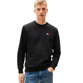 Felpa Uomo Tommy Jeans Badge Nero | NonSoloSport
