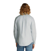 Camicia Uomo Tommy Jeans Slim Stripe Oxford Bianco Azzurro | NonSoloSport