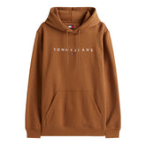 Felpa Uomo Tommy Jeans Linear Logo Marrone | NonSoloSport