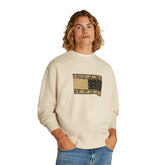 Felpa Uomo Tommy Jeans French Terry Paisley Flag Sabbia | NonSoloSport