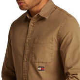 Camicia Uomo Tommy Jeans Twill Marrone | NonSoloSport