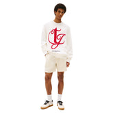 Maglione Uomo Tommy Jeans Monogram Bianco Rosso | NonSoloSport