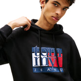 Felpa Uomo Tommy Jeans Logo Bandiera Nero | NonSoloSport