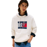 Felpa Uomo Tommy Jeans Logo Bandiera Bianco Avorio | NonSoloSport