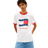 T-Shirt Uomo Tommy Jeans Wavy Bianco Rosso | NonSoloSport