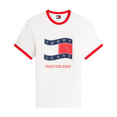 T-Shirt Uomo Tommy Jeans Wavy Bianco Rosso | NonSoloSport