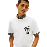 T-Shirt Uomo Tommy Jeans Signature Back Logo Bianco | NonSoloSport
