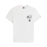 T-Shirt Uomo Tommy Jeans Signature Back Logo Bianco | NonSoloSport