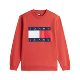 Felpa Uomo Tommy Jeans Big Flag Rosso | NonSoloSport
