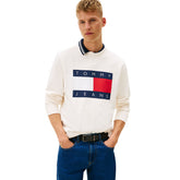 Felpa Uomo Tommy Jeans Big Flag Bianco | NonSoloSport