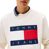 Felpa Uomo Tommy Jeans Big Flag Bianco | NonSoloSport
