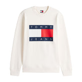 Felpa Uomo Tommy Jeans Big Flag Bianco | NonSoloSport