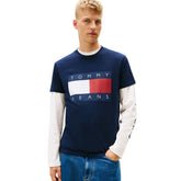 T-Shirt Uomo Tommy Jeans Big Flag Blu | NonSoloSport