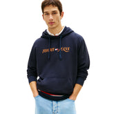 Felpa Uomo Tommy Jeans Logo Embroidery Blu Scuro | NonSoloSport