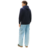 Felpa Uomo Tommy Jeans Logo Embroidery Blu Scuro | NonSoloSport
