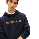 Felpa Uomo Tommy Jeans Logo Embroidery Blu Scuro | NonSoloSport