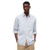 Camicia Uomo Tommy Jeans Stripe Oxford Bianco Azzurro | NonSoloSport