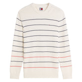 Pullover Uomo Tommy Jeans Flag Slim Fit Bianco | NonSoloSport