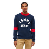 Maglione Uomo Tommy Jeans New Classics Blu Bianco | NonSoloSport