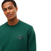 Felpa Uomo Tommy Jeans Entry Signature Verde | NonSoloSport