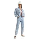 Tommy Jeans Pantalone Mom Aop Logo Donna Azzurro | NonSoloSport