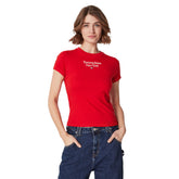 Tommy Jeans T-Shirt Logo 1 Essentials Donna Rosso | NonSoloSport