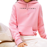 Felpa Donna Tommy Jeans Logo Ricamo Rosa | NonSoloSport