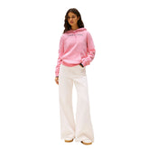 Felpa Donna Tommy Jeans Logo Ricamo Rosa | NonSoloSport