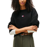 Felpa Donna Tommy Jeans Logo Nero Bianco | NonSoloSport