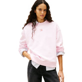 Felpa Donna Tommy Jeans Badge Rosa | NonSoloSport