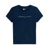 T-Shirt Donna Tommy Jeans Linear Logo Blu Scuro | NonSoloSport